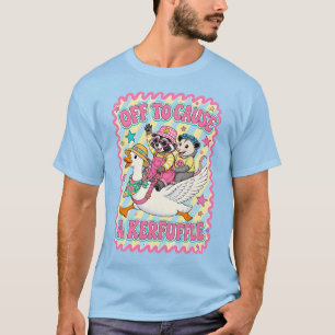 Camiseta Gambá Guaxinim Ganso Bobo, Sarcástico Desenhado à 
