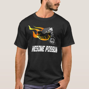 Camiseta Gambá impressionante do cavaleiro da bicicleta