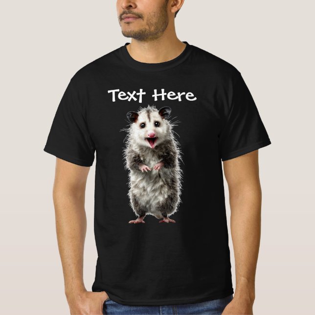 Camiseta Gambá Surpreso Chocado Engraçado (Frente)