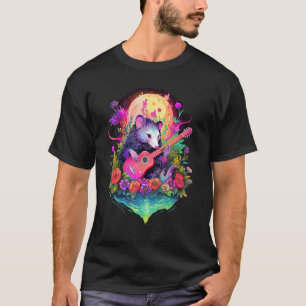 Camiseta gambá tocando guitarra, caboseira