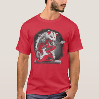 Camiseta Gambá Tocando Violão Rock and Roll Astro do Rock H