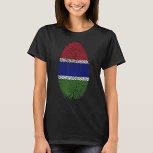 Camiseta Gambia Flag Fingerprint Está No Meu Dna Para Gambi