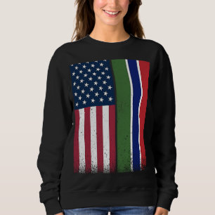Camiseta Gâmbia Gambian American Flags Orgulhosos EUA Gâmbi