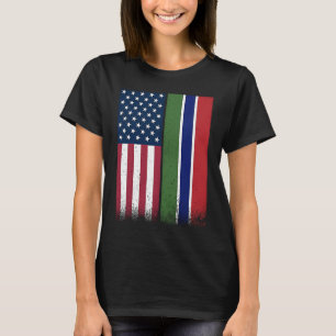 Camiseta Gâmbia Gambian American Flags Orgulhosos EUA Gâmbi