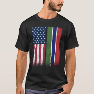 Camiseta Gâmbia Gambian American Flags Orgulhosos EUA Gâmbi