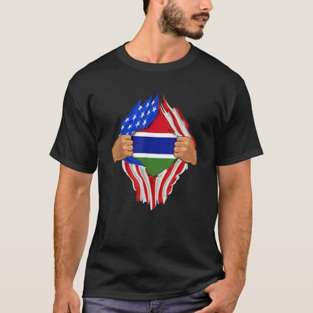 Camiseta Gambian Blood Dentro Me Gambia Flag Gift (Frente)