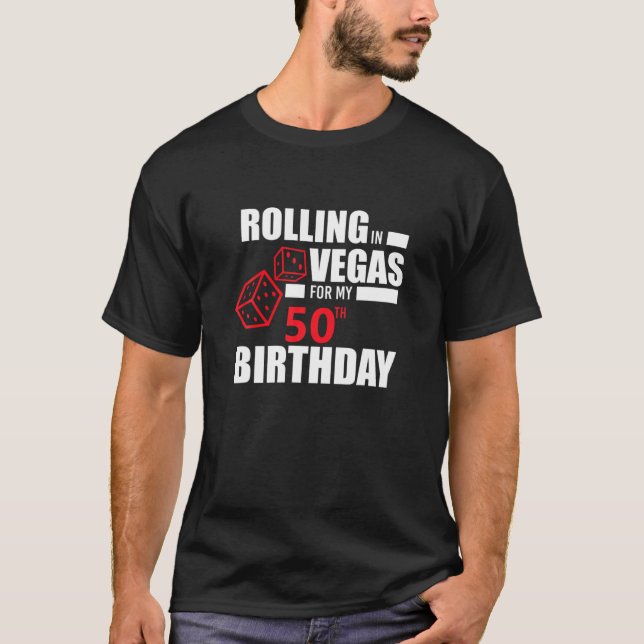 Camiseta Gambler de Presente de Las Vegas 50th Rolling (Frente)