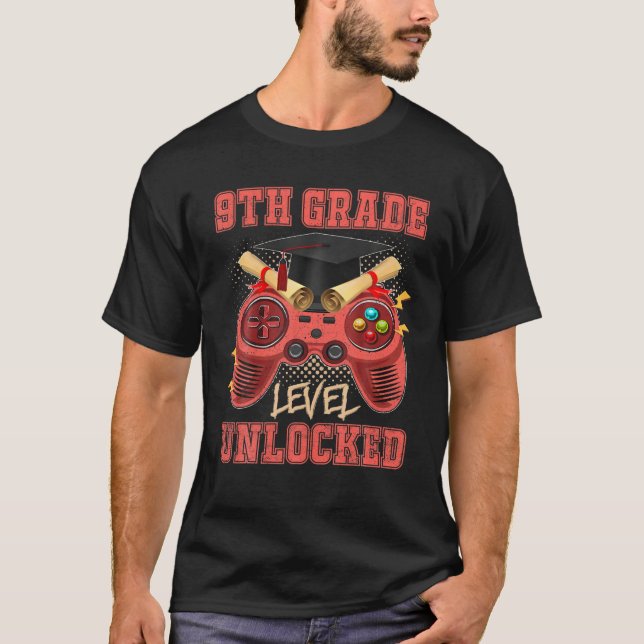 Camiseta Game 9Th Grade Level Unlocked Video Game Cool Back (Frente)