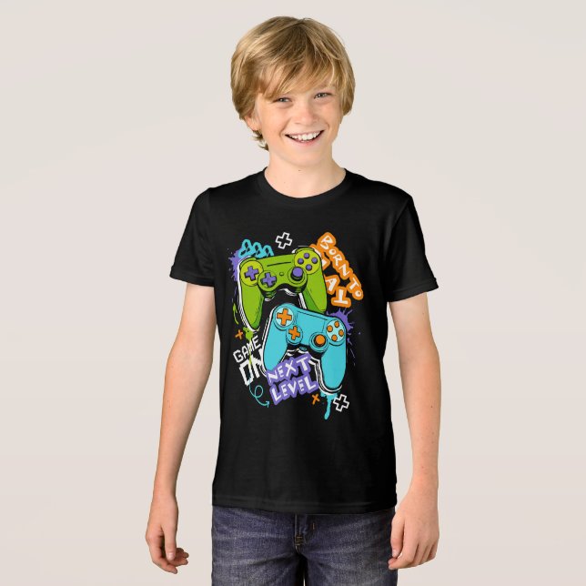 Camiseta Game controllers Graffiti  Gaming Born To Play  (Frente Completa)