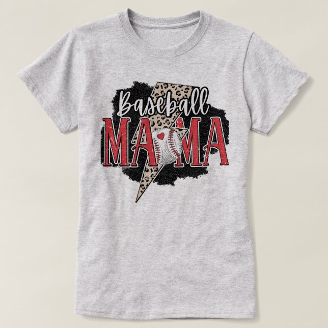 Camiseta Game Day Baseball Mom Tee - Baseball Graphic Tee (Frente do Design)