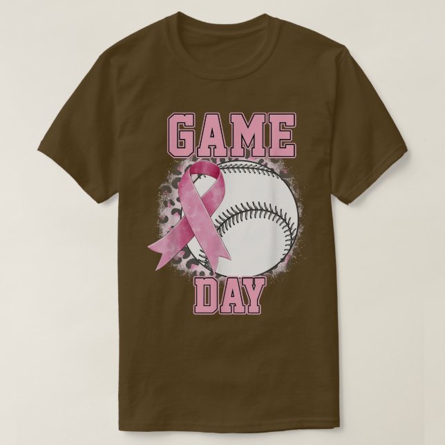 Camiseta Game Day Breast Cancer Awareness Teeball Tackle Ca (Frente do Design)
