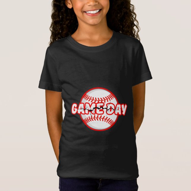 Camiseta Game Day Cracked Baseball Sports Graphic (Frente)