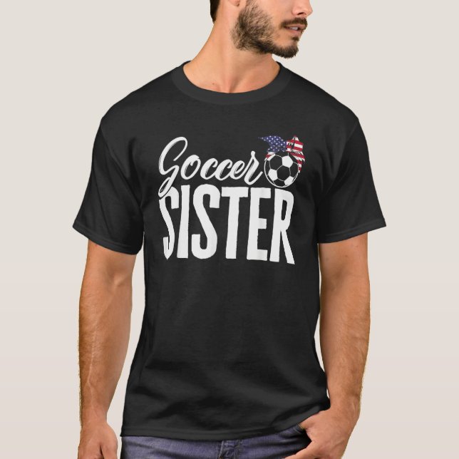 Camiseta Game day Soccer Sister Support Soccer Player Ball  (Frente)