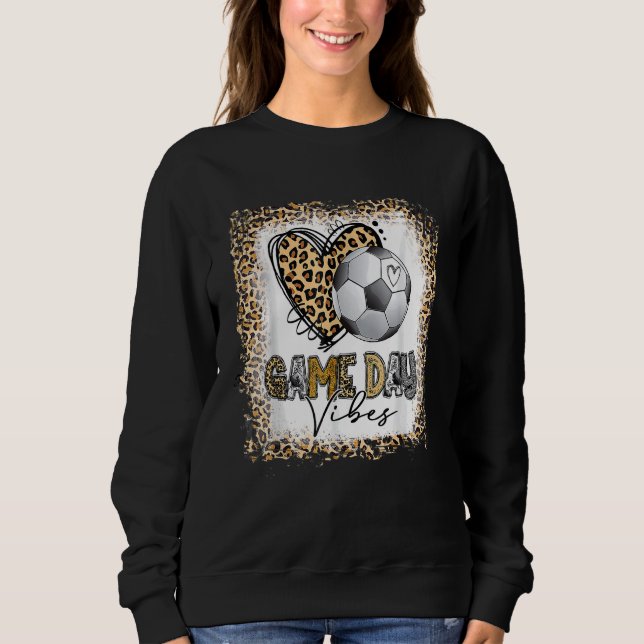 Camiseta Game Day Vibes America Soccer Mom Women Leopard Bl (Frente)