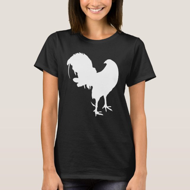 Camiseta Game Fowl Gallegos, Rooster, gamefowl Chicken whit (Frente)