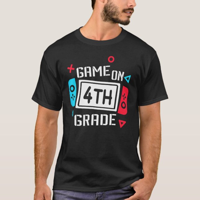 Camiseta Game On 4th Grade Boys Kids Fourth Grade Back To S (Frente)