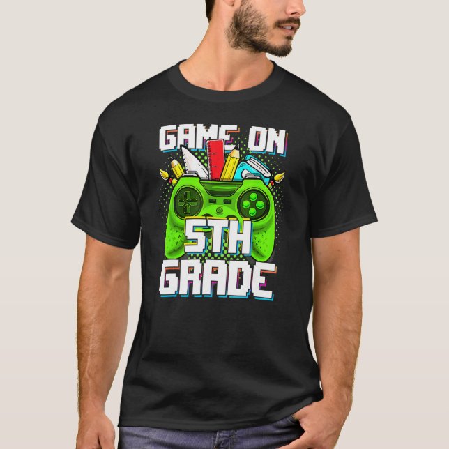 Camiseta Game On 5th Grade Video Game Boys Back To School F (Frente)