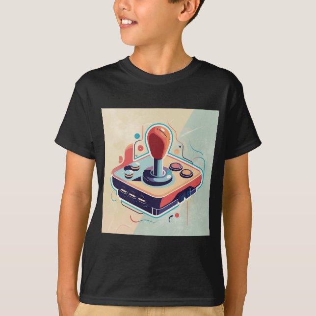 Camiseta "Game On: Abstrato Joystick Art Tee Collection" (Frente)