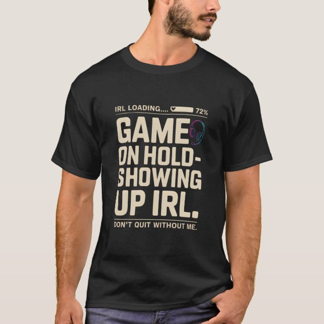 Camiseta Game On Hold – Showing Up IRL (Neon Headset) (Frente)