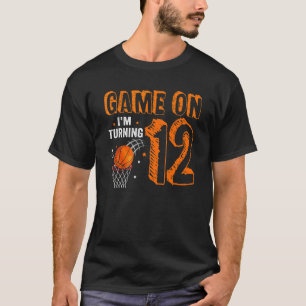 Camiseta Game On I'm Turning 12 - 12 de basquete - Aniversá
