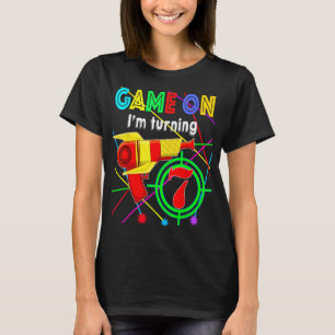 Camiseta Game On I'm Turning 7 anos Boy Laser Tag Birthday