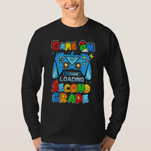 Camiseta Game On Loading Second Grade Game Level Unlocked T (Frente)
