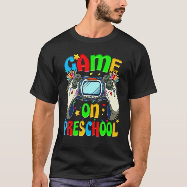 Camiseta Game On Preschool Back To School Preschool Level U (Frente)