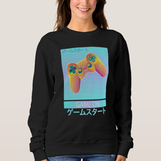 Camiseta Game On Video Game Controller Retro Vaporwave Japa (Frente)