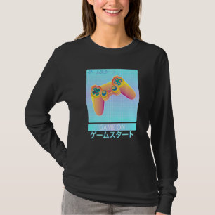 Camiseta Game On Video Game Controller Retro Vaporwave Japa