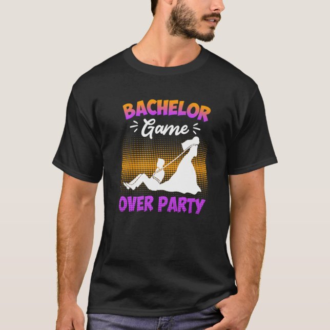 Camiseta Game over  bachelor party man wedding (Frente)