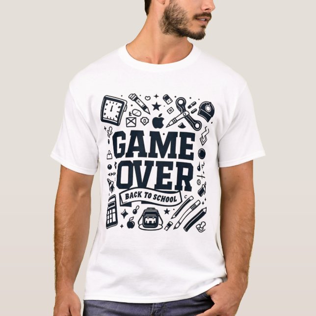 Camiseta Game Over, Back to School: Monochrome Essentials (Frente)