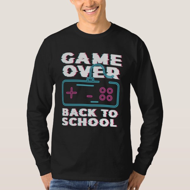 Camiseta Game Over Back To School Now Institution School (Frente)