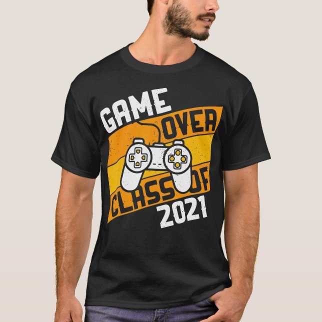 Camiseta Game Over Class of 2021 Videos games Graduation Ga (Frente)
