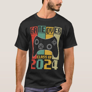 Camiseta Game Over Class of 2024 Engraçado Graduation Gamer