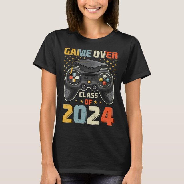 Camiseta Game Over Class Of 2024 Graduation Happy Last Day  (Frente)