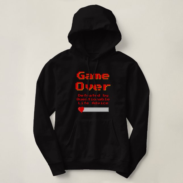 Camiseta Game Over Meme Hoodie Sweatshirt (Frente do Design)