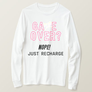 Camiseta Game Over Não Simplesmente Recarregue Neon Gamer