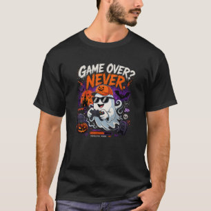 Camiseta Game Over Nunca Divertido Fantasma de Halloween do