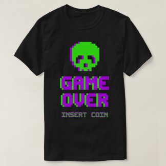 Camiseta Game Over Pixel Art Skull
