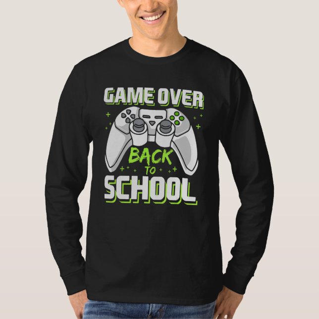 Camiseta Game Over Video Game Controller Gamer Back To Scho (Frente)