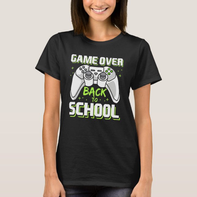 Camiseta Game Over Video Game Controller Gamer Back To Scho (Frente)