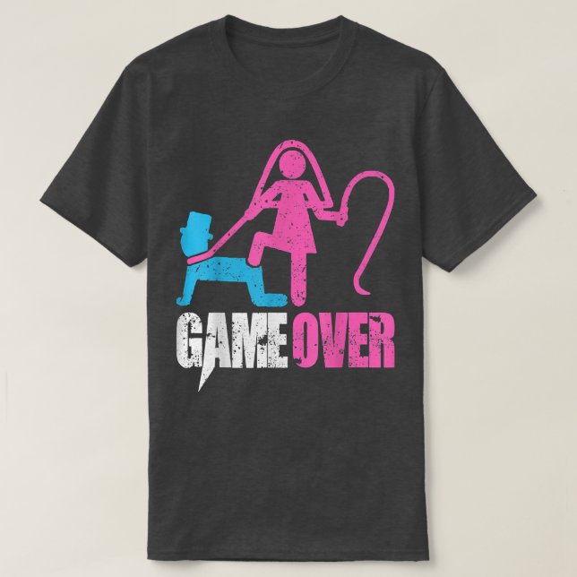 Camiseta Game Over Wedding Bride and Groom Bachelor Party  (Frente do Design)
