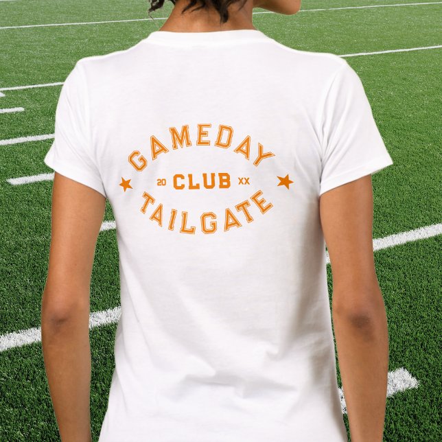 Camiseta Gameday Tailgate Club Custom Orange Futebol Crest (Criador carregado)