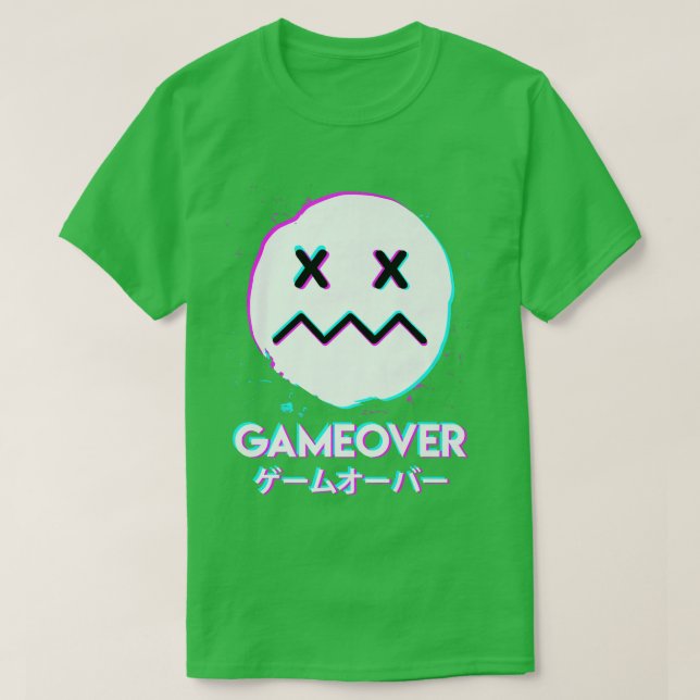 Camiseta Gameover Acid Smile Techno Music Japan design  (Frente do Design)