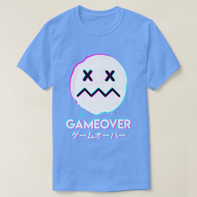 Camiseta Gameover Acid Smile Techno Music Japão design (Frente do Design)