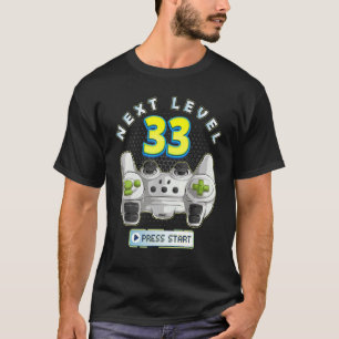 Camiseta Gamer 33º aniversário Próximo nível 33 Game Contro