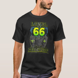 Camiseta Gamer 66º Aniversário Nível 66 Chegou aos Homens d