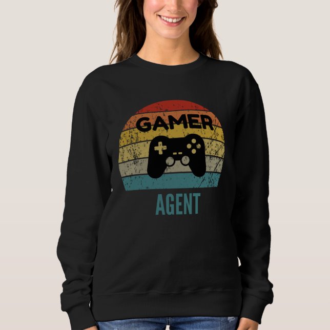 Camiseta Gamer Agent Vintage 60s 70s Gaming (Frente)