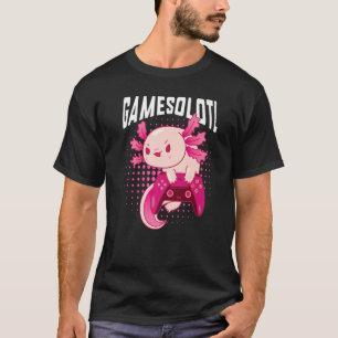 Camiseta Gamer Axolotl - Gamer de vídeo Axolotl para jogos