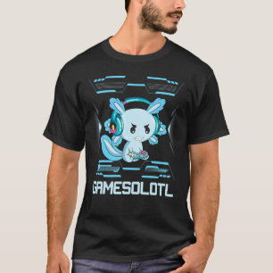 Camiseta Gamer Axolotl Gamesolotl Crianças Meninos Juventud